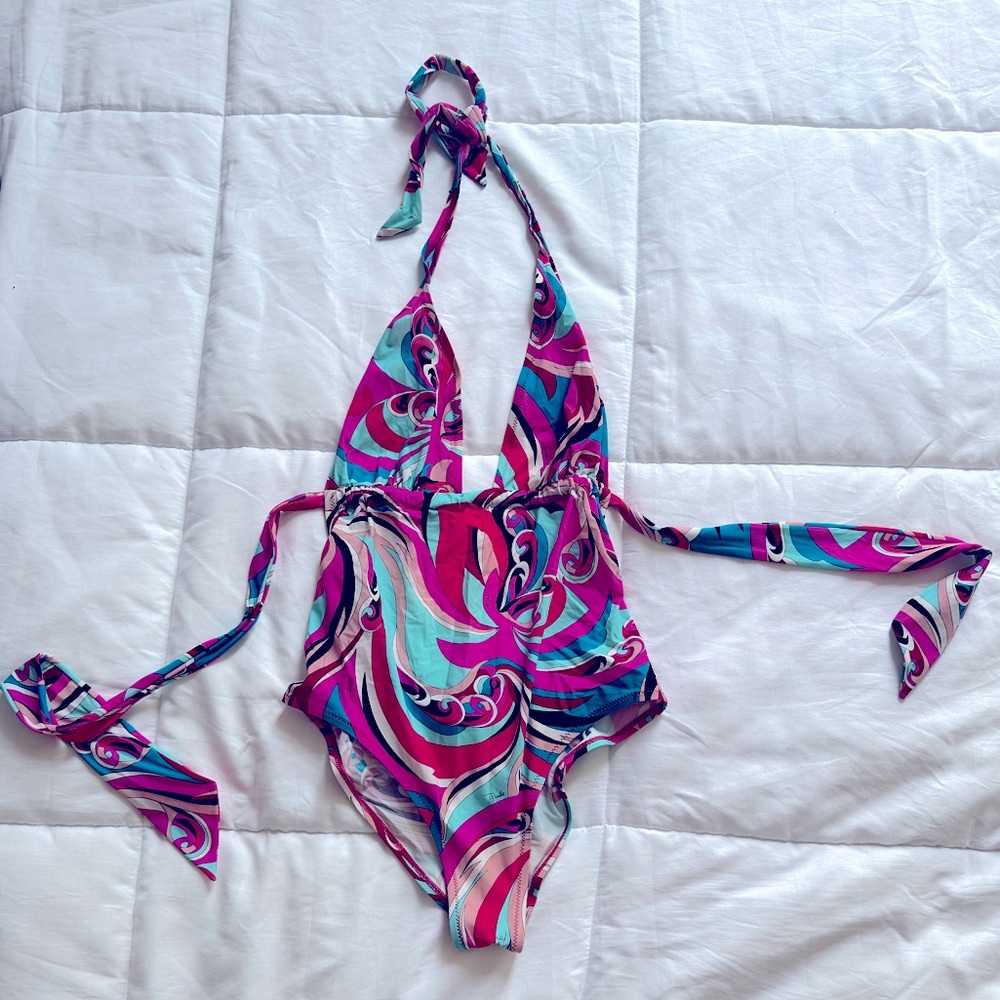 Emilio Pucci swimsuit (sz 40, one piece, never worn, pink)